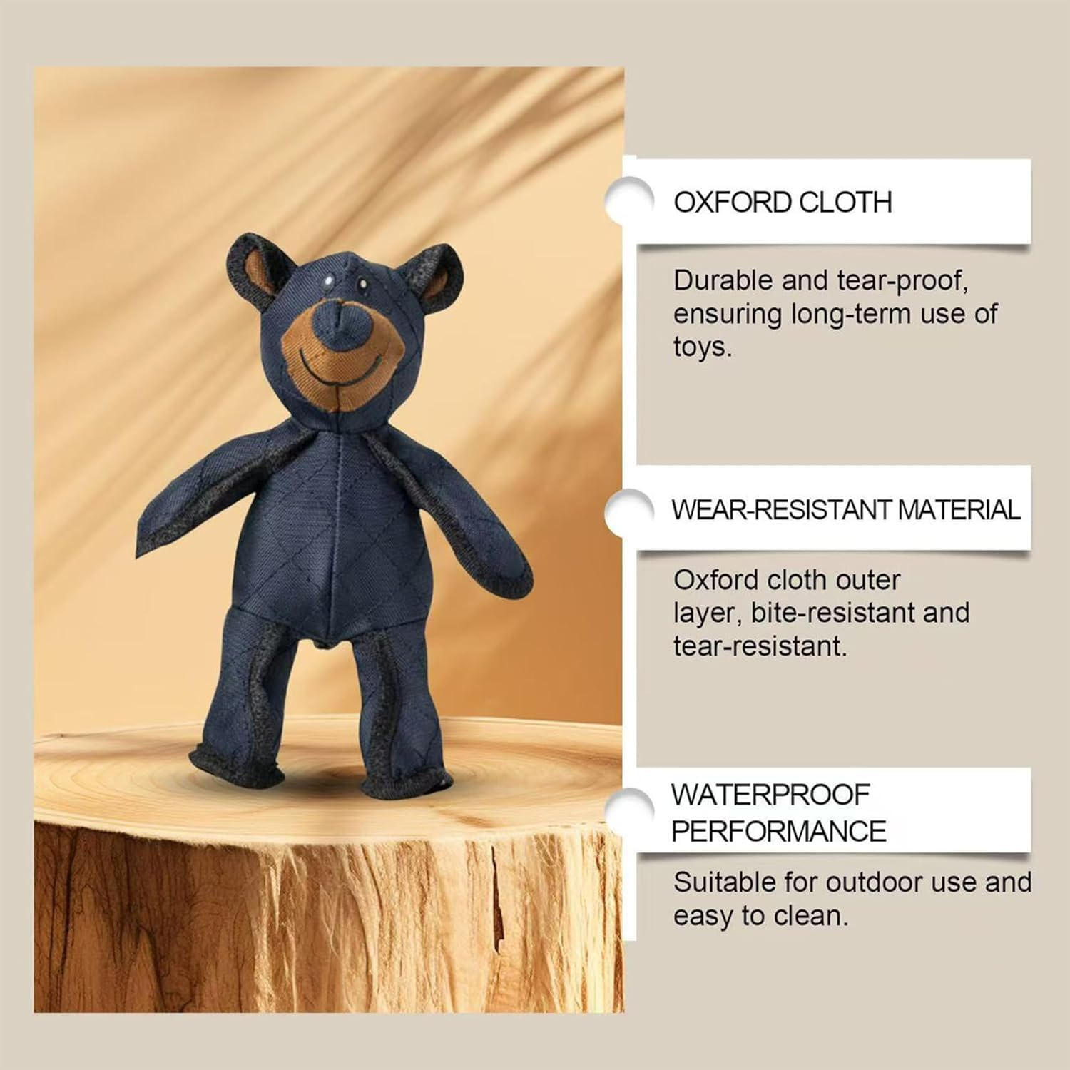 2025 New Unbreak Bear Dog Toy, Unbreakable Extreme Bear Upgraded, Indestructible Bear Dog Toy with Squeaker, Durable Interactive Puppy Toys to Reduce Anxiety & Boredom (Dark Blue) image number 3