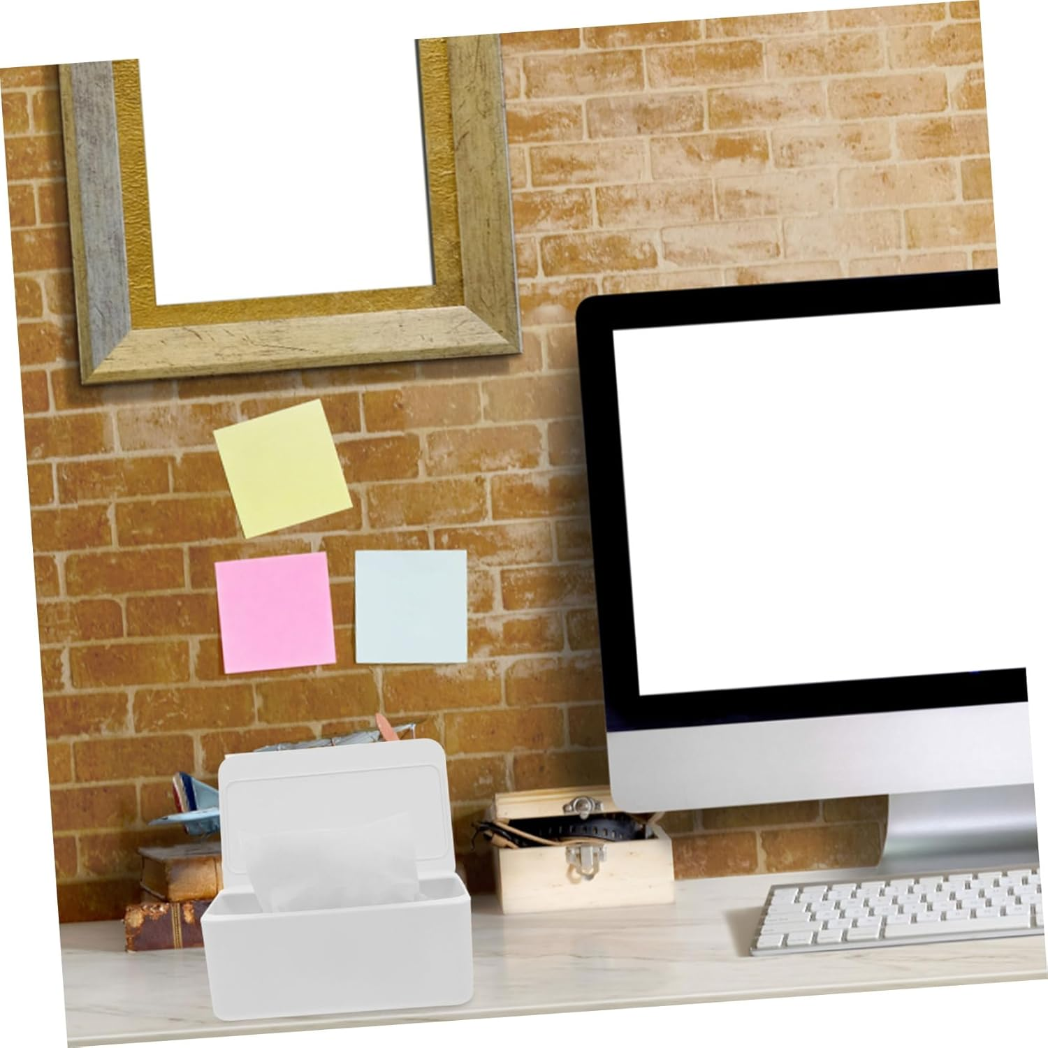 Yardenfun Dispenser Lid Waterproof Plastic Baby Wipe Container Bathroom Storage Box for Keeping image number 2