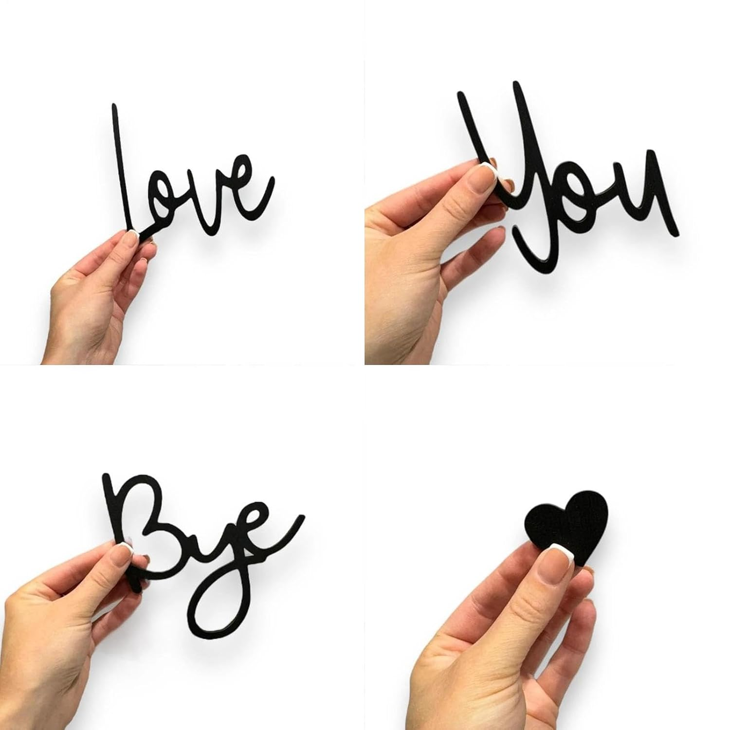 Rukjmqi Love You Bye Sign, Love You Bye Door Sign Wooden, Love You Bye Door Topper, Bye Love You Wooden Script Sign, Wooden Love Sign for Home, Love Signs for Home Decoration Black