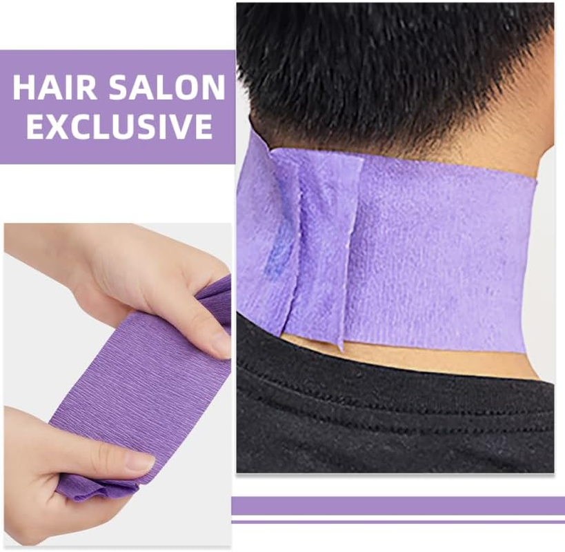 Healeved 1 Roll Scarf Paper Wrapping Paper for Hair Wrap Strips for Shaping Hair Hairdresser Collar Hairdresser Hairdressing Accessories Crepe Paper Purple image number 1