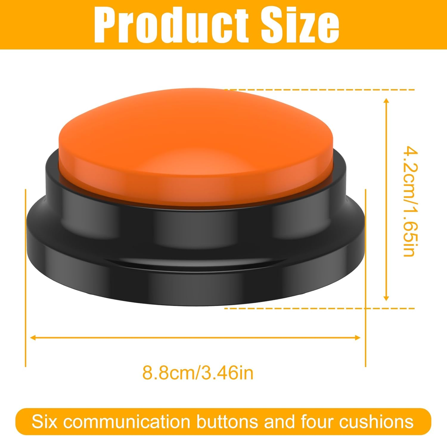 6Pcs Talking Button, 6 Color Voice Recording Button for Dog Communication, Pet Training Buzzer, 30 Second Record & Playback, Funny Study Office Home image number 2
