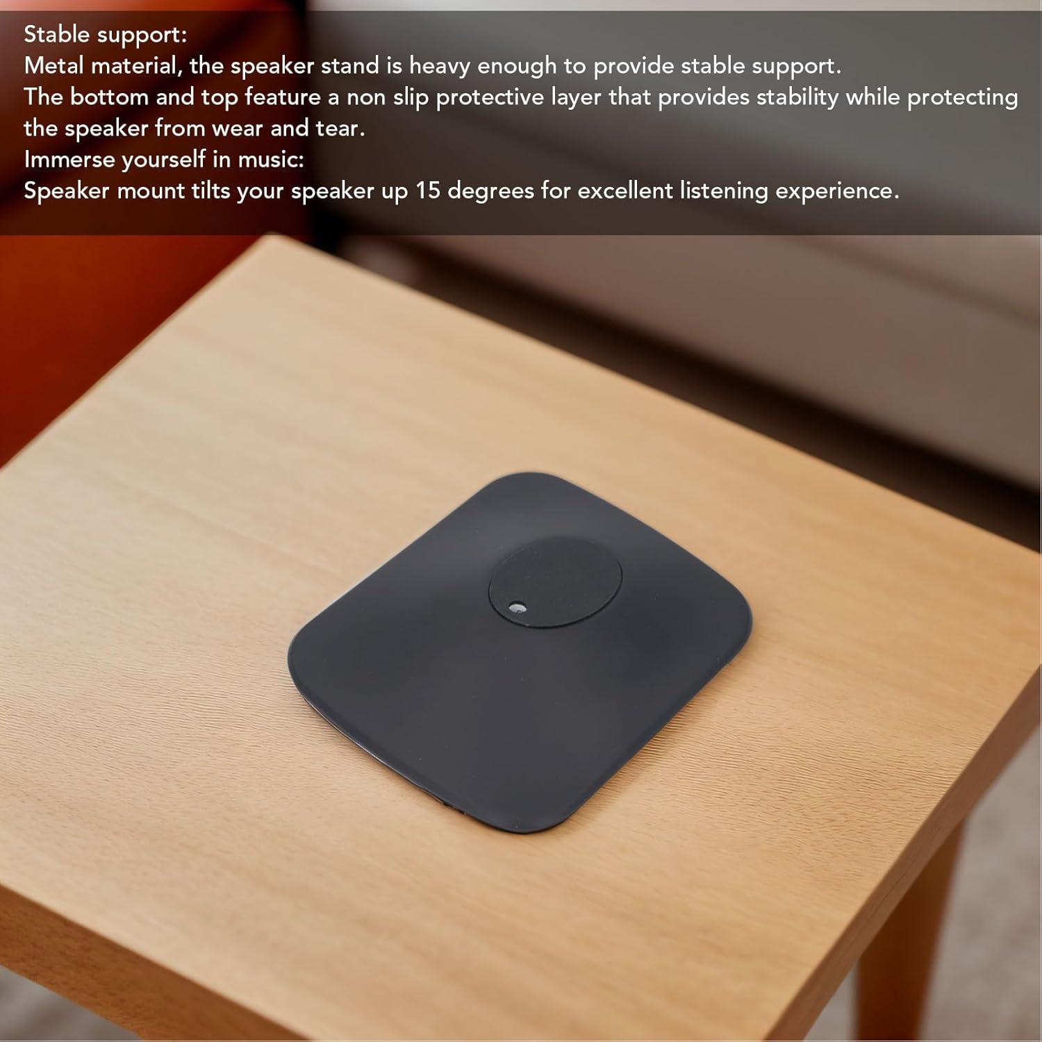 Speaker Stand for KEF LSX II Wireless Hifi Speaker, Reduction of Speaker Vibration, Tilt up 15&deg;, Metal Non Slip Vibration Reduction Desktop Speaker Mount Holder image number 2