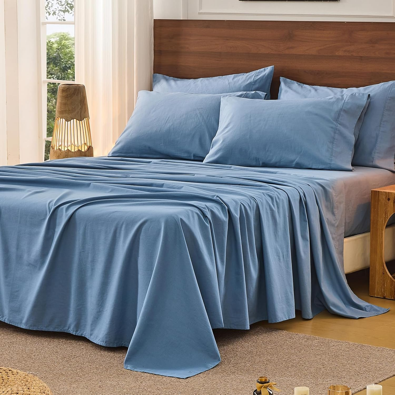 Bedlifes King Size Extra Deep Pocket Sheet Sets - Fits Mattresses up to 18-24" Thick, 4-Piece Microfiber Set with 1800 Thread Count, Soft, Smooth, Breathable, Featuring Mandala Patterned image number 7