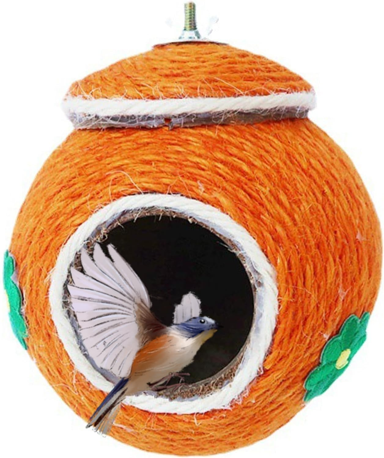 Bird House Handwoven Anti-Bite Bird Nest House Bed Breeding Nesting House for Bird Parrot Budgie Parakeet Lovebird Canary Finch image number 2