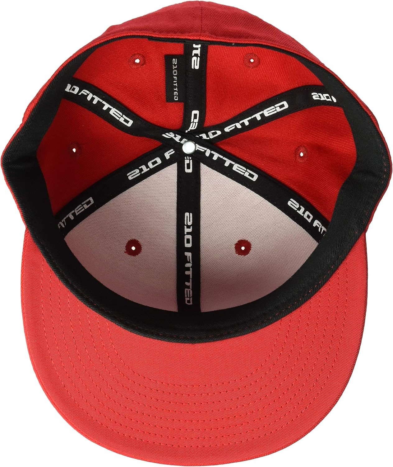 Flexfit Mens 6210 Men'S 210 Fitted Flat Bill Cap Hat - Red image number 6