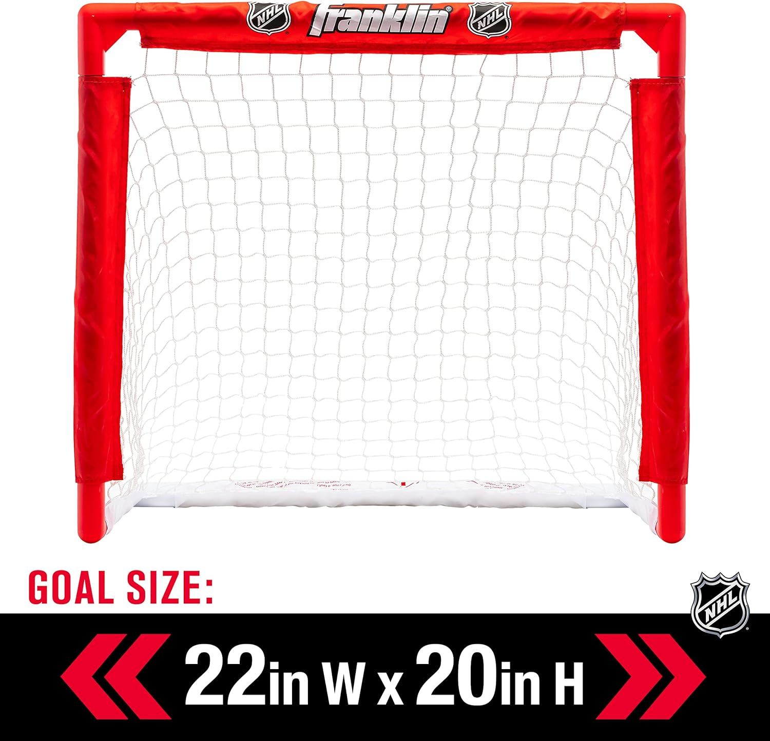 Franklin Sports NHL Kids Mini Hockey Set - Includes 1 Knee Hockey Goal - 2 Mini Hockey Sticks + 2 Foam Balls - Indoor Toy Mini Hockey Goal + Sticks Set,Red image number 4