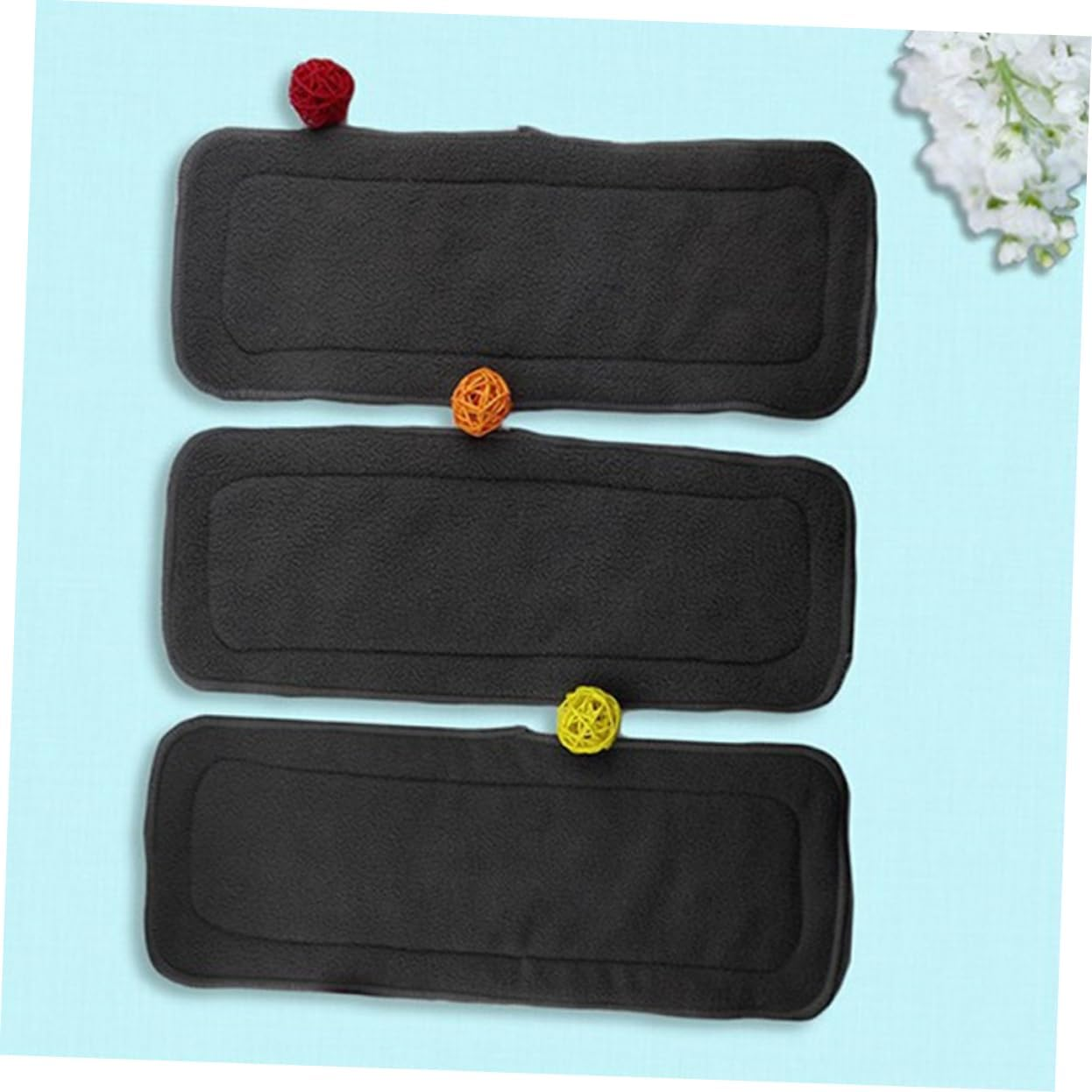 2Pcs Boy Girl Cloth Diaper Inserts Bamboo Charcoal Fiber Washable Super Absorbent for Reusable Diapers image number 2