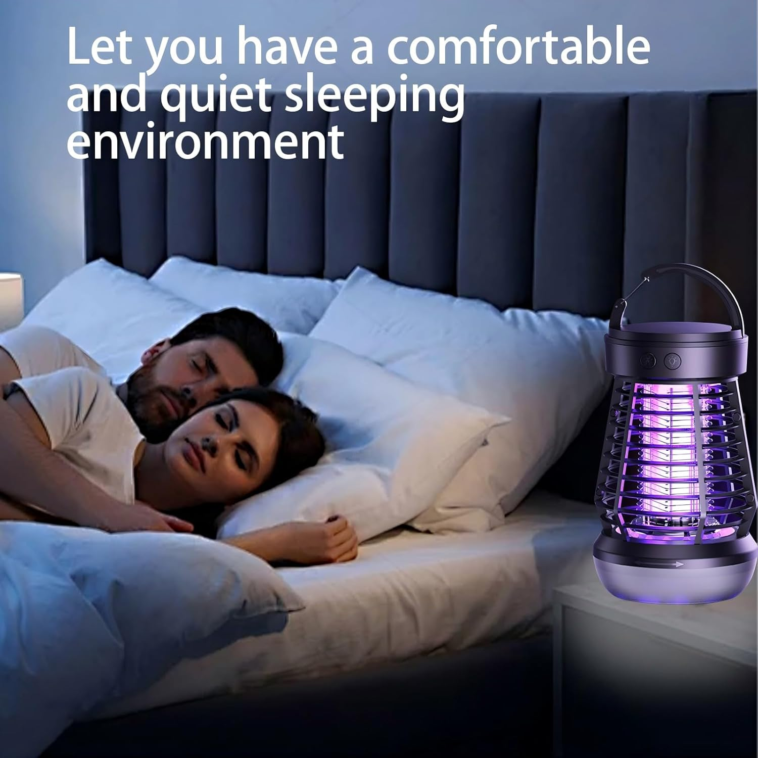 Bug Zapper Outdoor, Mosquito Zapper 2 in 1 Portable & Rechargeable Bug Zapper Outdoor with 2000Mah Battery & LED Night Light, Electric Fly Zapper for outside Camping, Patio, Backyard, Garden image number 5