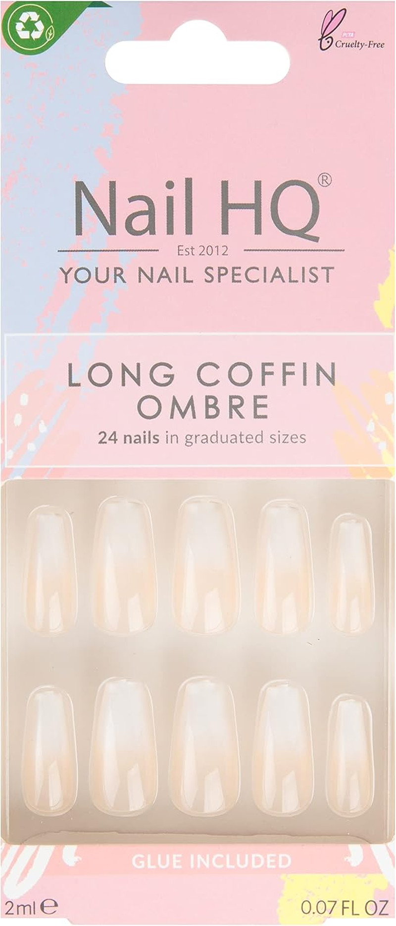 Nail HQ Long Coffin Baby Pink Nails
