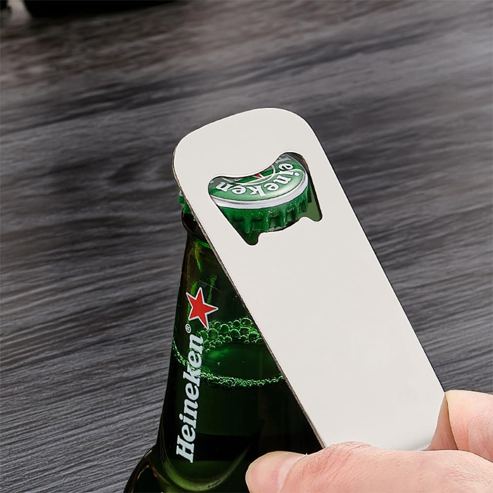 Stainless Steel Beer Openers, Beverage Bottle Openers, Flat and Simple Bottle Lifters. 2 Pack image number 2