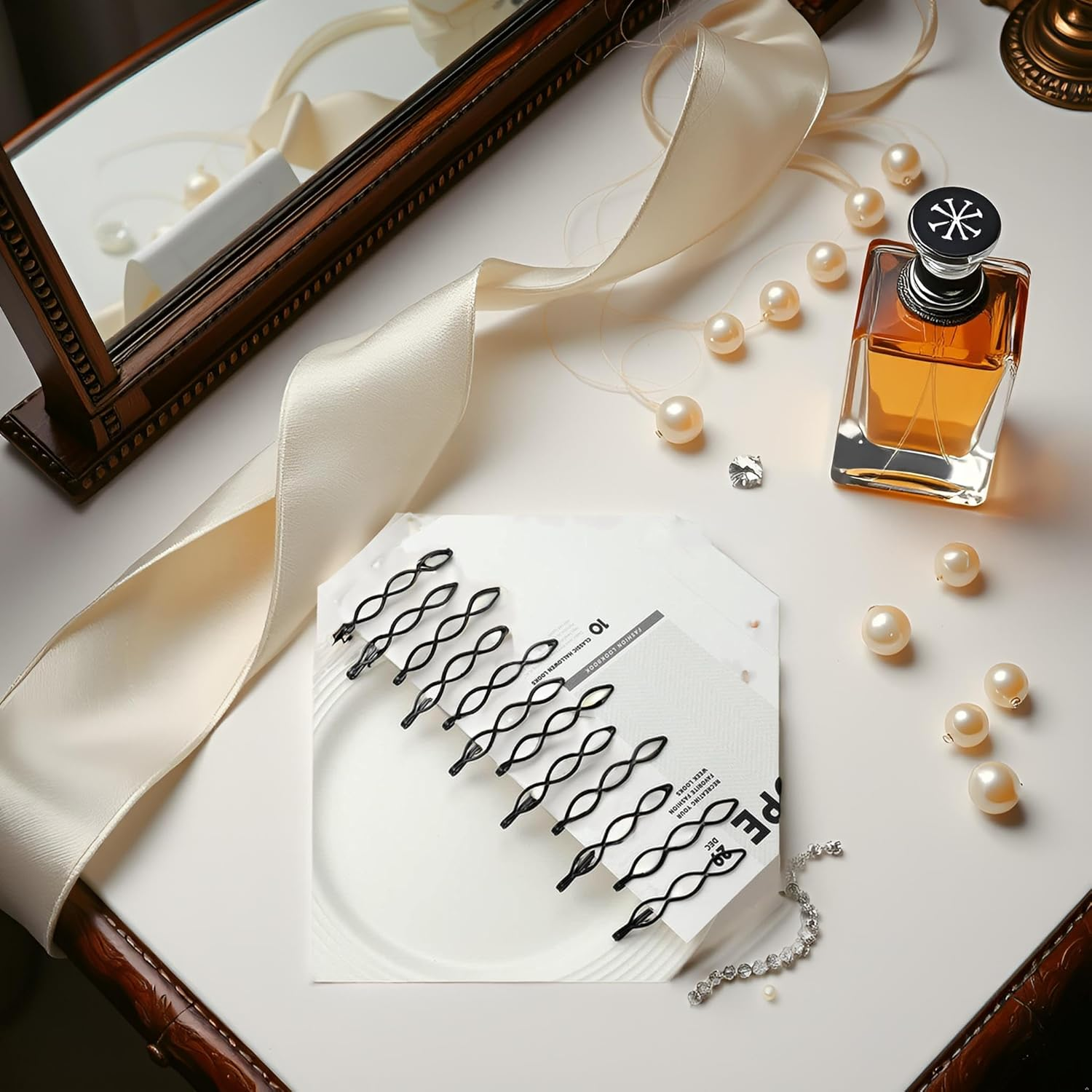 Pack of 12 Black Vintage Hair Pins Mini Bobby Pins Fashion BB Clip Invisible Pony Clip Small Bobby Pins for Women and Girls Decorative Wedding Delicate Accessories Headwear Hair Accessories