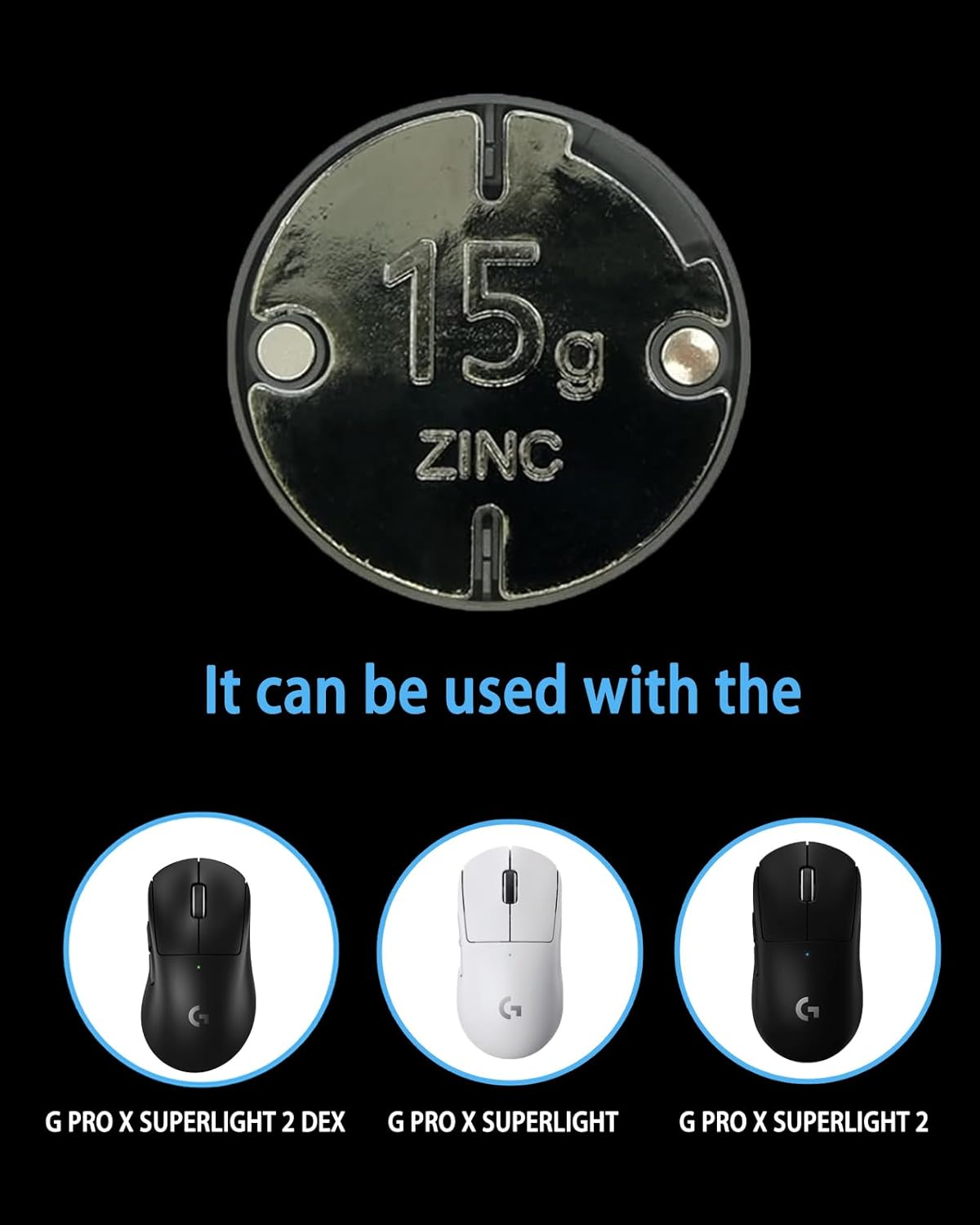 Noirvogel the Mouse Balance Tuning Weight (Unconventional 15G), Mouse Weight, Replacement for Logitech G Pro X Superlight/G Pro X 2 Superlight Gaming Mouse