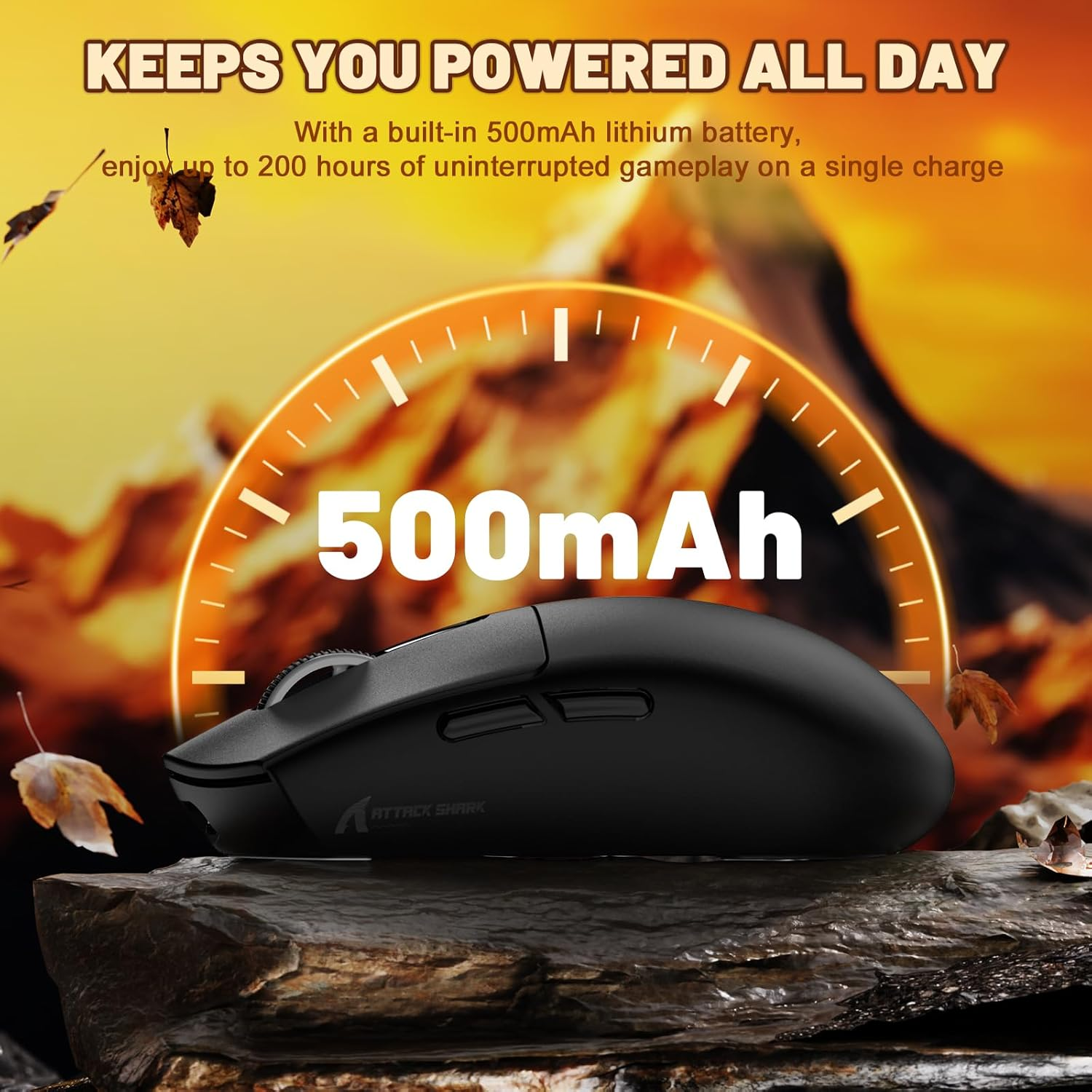 MAMBASNAKE Attack Shark G3 Wireless Gaming Mouse with Tri Mode Wired/2.4Ghz/Bt,59G Ultra-Lightweight,25000 DPI,1000 Polling,Pixart PAW3311 Sensor,500Mah Long Battery,Programmable for PC Gamer(Black) image number 5
