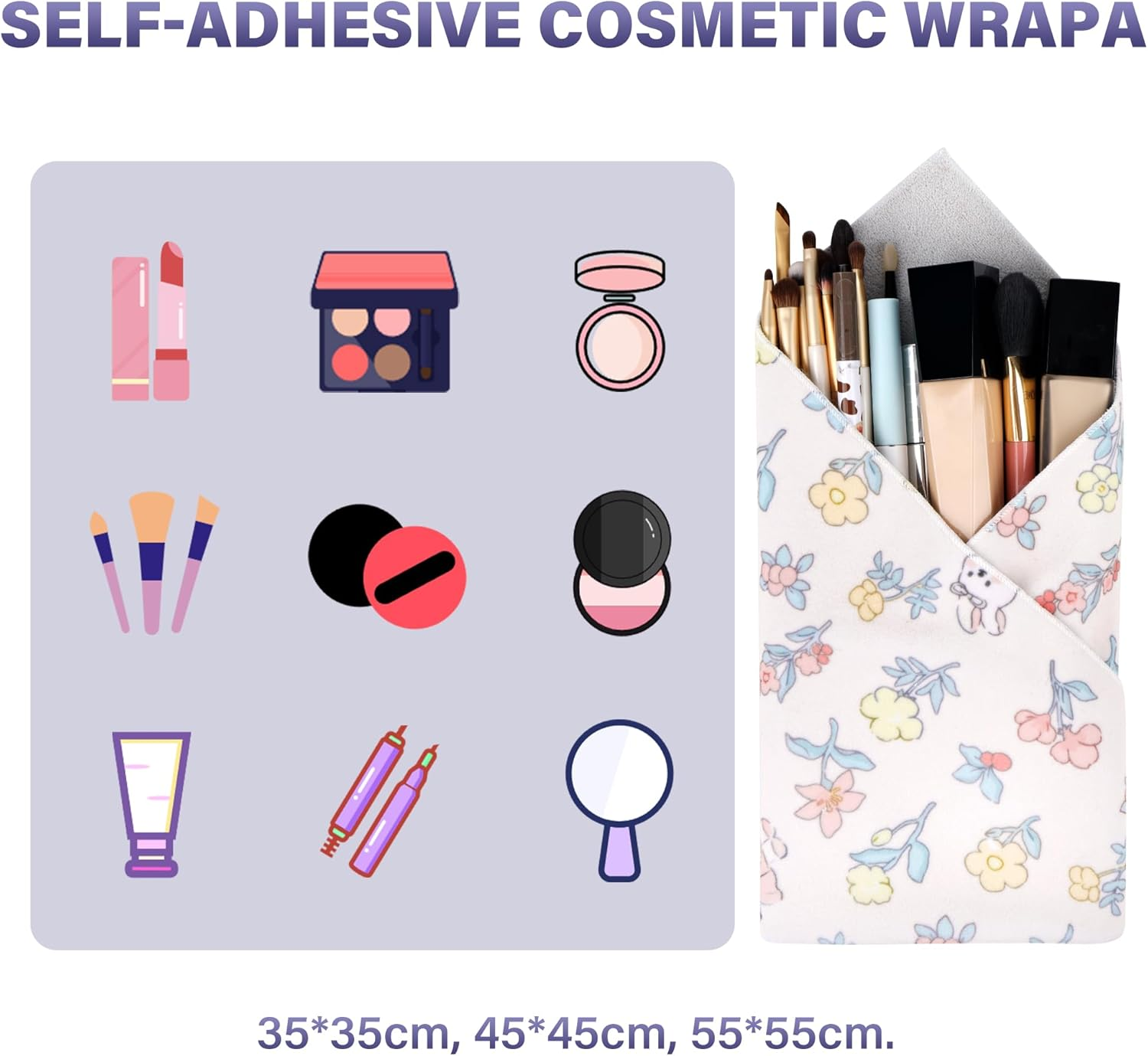 Walking Way Self-Adhesive Magic Cloth Makeup Bag, Portable Protective Cosmetic Pouch, Camera Lens Wrap, Stylish Travel Organizer for Beauty Essentials, Travel, Gifts & Daily Use image number 2