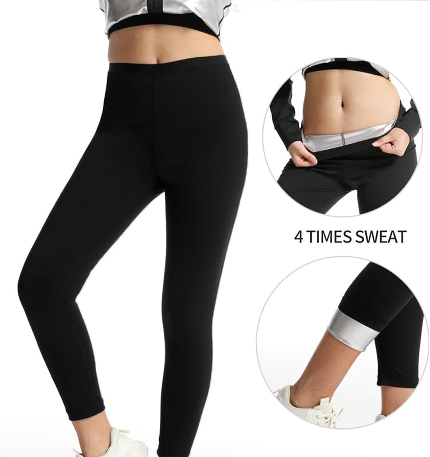 Kapeicamper Sauna Suit Women Weight Loss Gym Sweat Suits Workout Jacket Lock Sweating Profusely Pants Workout Fitness Compression Sweat Suits for Women