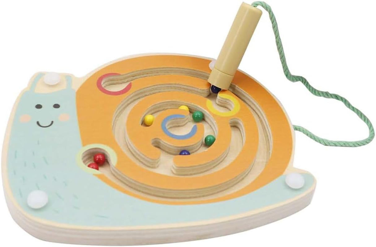 Kaper Kidz Wooden Snail Magnetic Labyrinth - Interactive Maze Toy for Kids image number 1