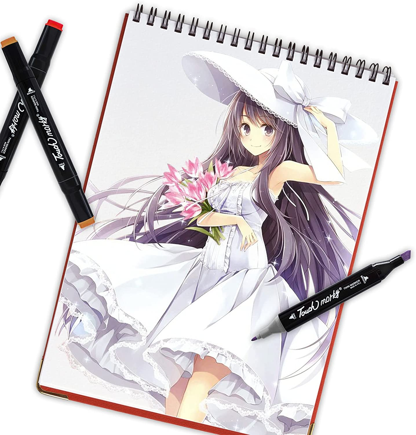 120 Colors Dual Tips Art Twin Sketch Markers,Pioghax Permanent Alcohol Brush Markers Set Coloring Art Markers with Case for Sketching, Adult Coloring Books and Illustration&hellip; image number 4