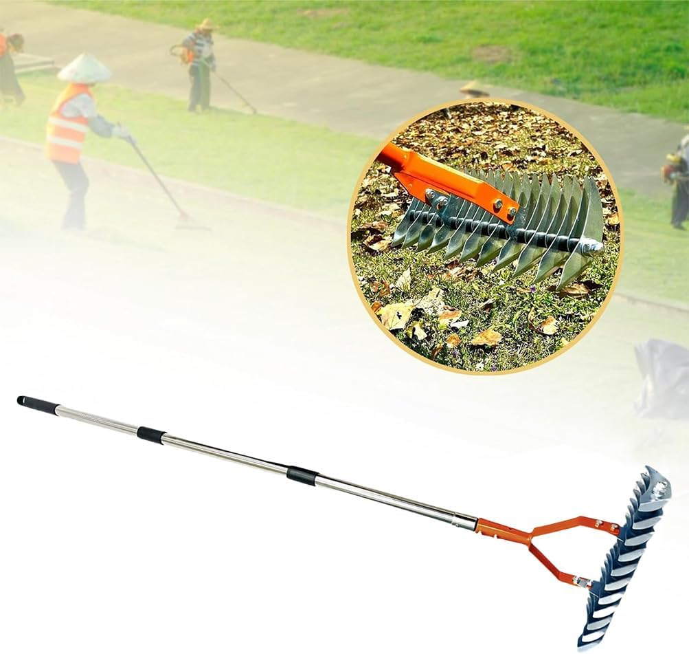 HPAMR Thatch Rake, Dethatcher Rakes, Dead Grass Remover, Versatile Grass Grooming Removers, Robust Dethatcher, Scarifier Rakes, Efficient Steel Metal Thatching Rake