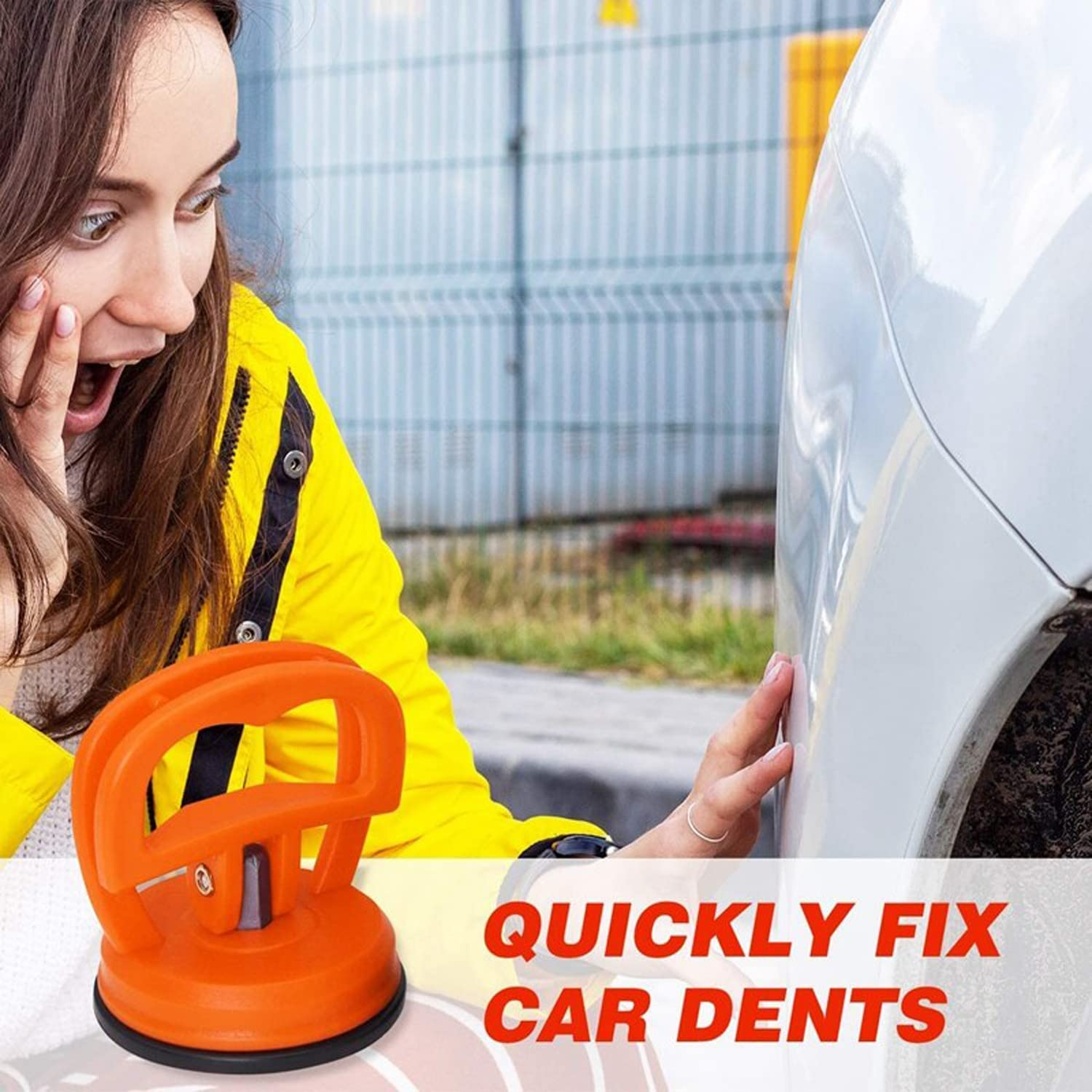 2PCS Dent Puller Suction Cup Car/Van Bodywork Suction Cup Panel Repair/Fix Removal Tool (Orange) - Orange image number 4