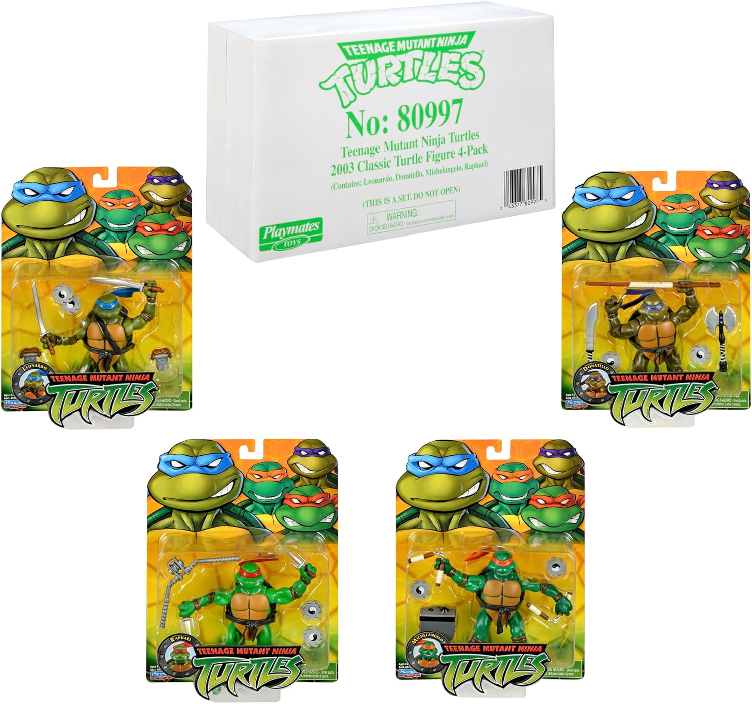 TMNT Classic Turtle Figures Asst 4Pk Bundle 2003 image number 1