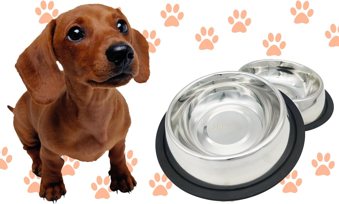 BPS&reg; 2 X Stainless Steel Dog Cat Pet Feeder Drinks Feeder - Diameter with 3 Sizes to Choose from 15.5/18/19Cm BPS-5501 BPS-5502 BPS-5503, 18Cm image number 4