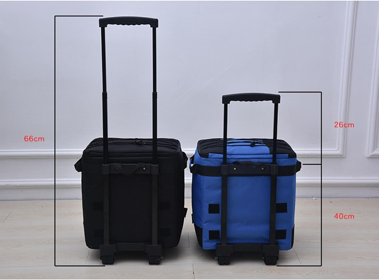 Perfk Rolling Cooler Cart, Cooler Bag Insulated Waterproof Portable Leakproof Wheeled Cooler Collapsible Cool Bag for Beach Summer Cars Travel Home