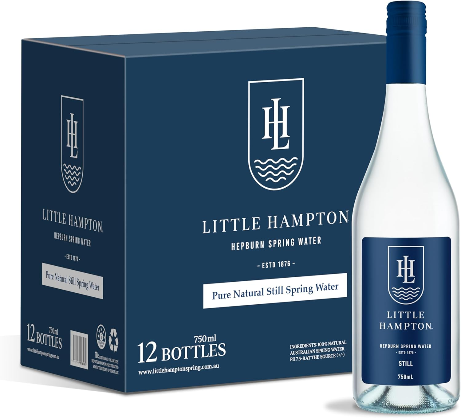 Little Hampton Still Spring Water, Glass Bottles, 750Ml X 12, Hepburn Region, Victoria image number 3