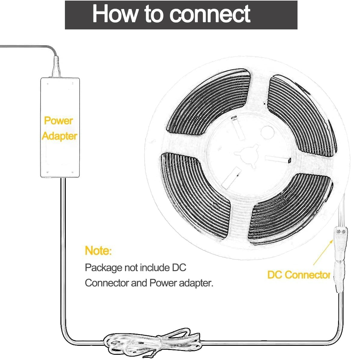Tyun 12 V LED Strip Light, 1200 Leds, Warm White, 3000 K, 5 Metre Strip, Flexible Strip Light, SMD 2835 IP20 Strip Light for Garden, Bedroom, Kitchen Decoration - 24 V Natural White 4000 K image number 4