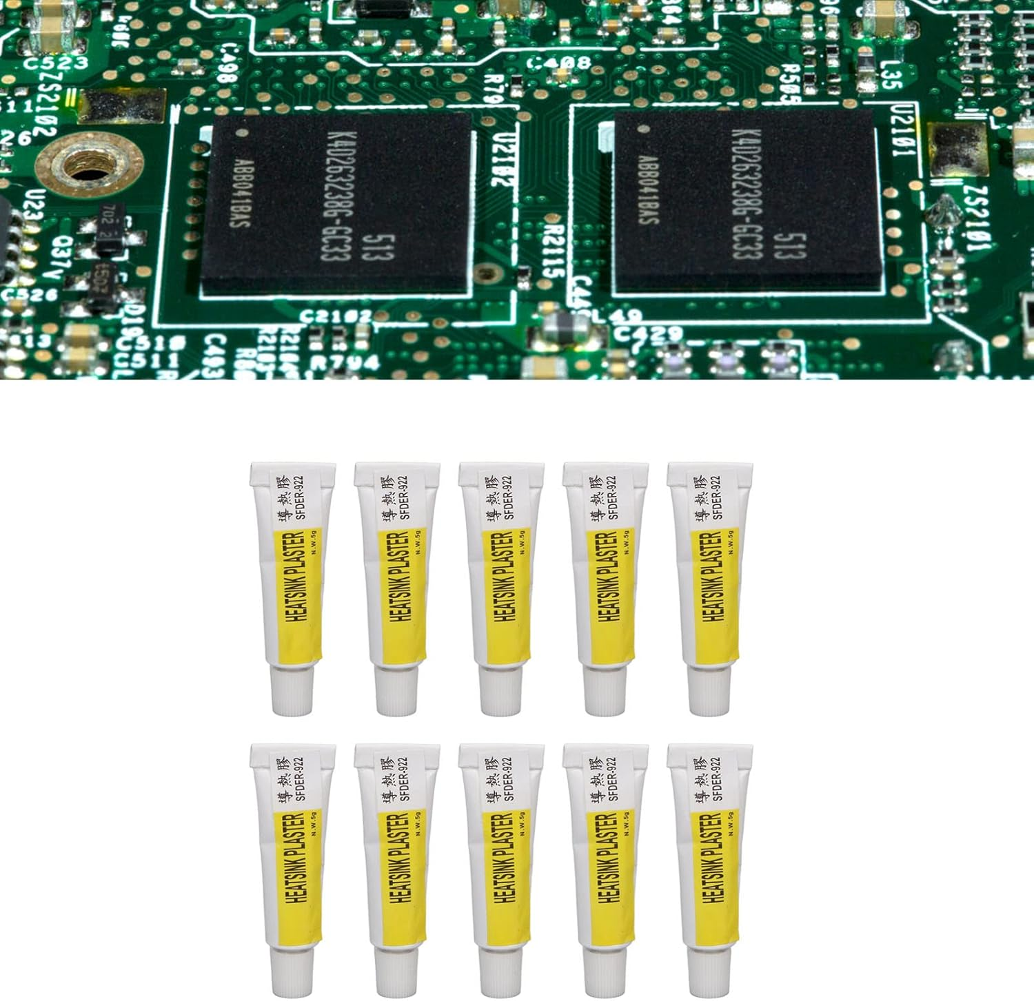 10Pcs LED Thermal Paste Silicone Grease GPU Thermal Paste, Each 5G 1.5MPA Strong Adhesion Thermal Conductivity Heatsink Glue for All Heat Sinks without Fixed Clips image number 3