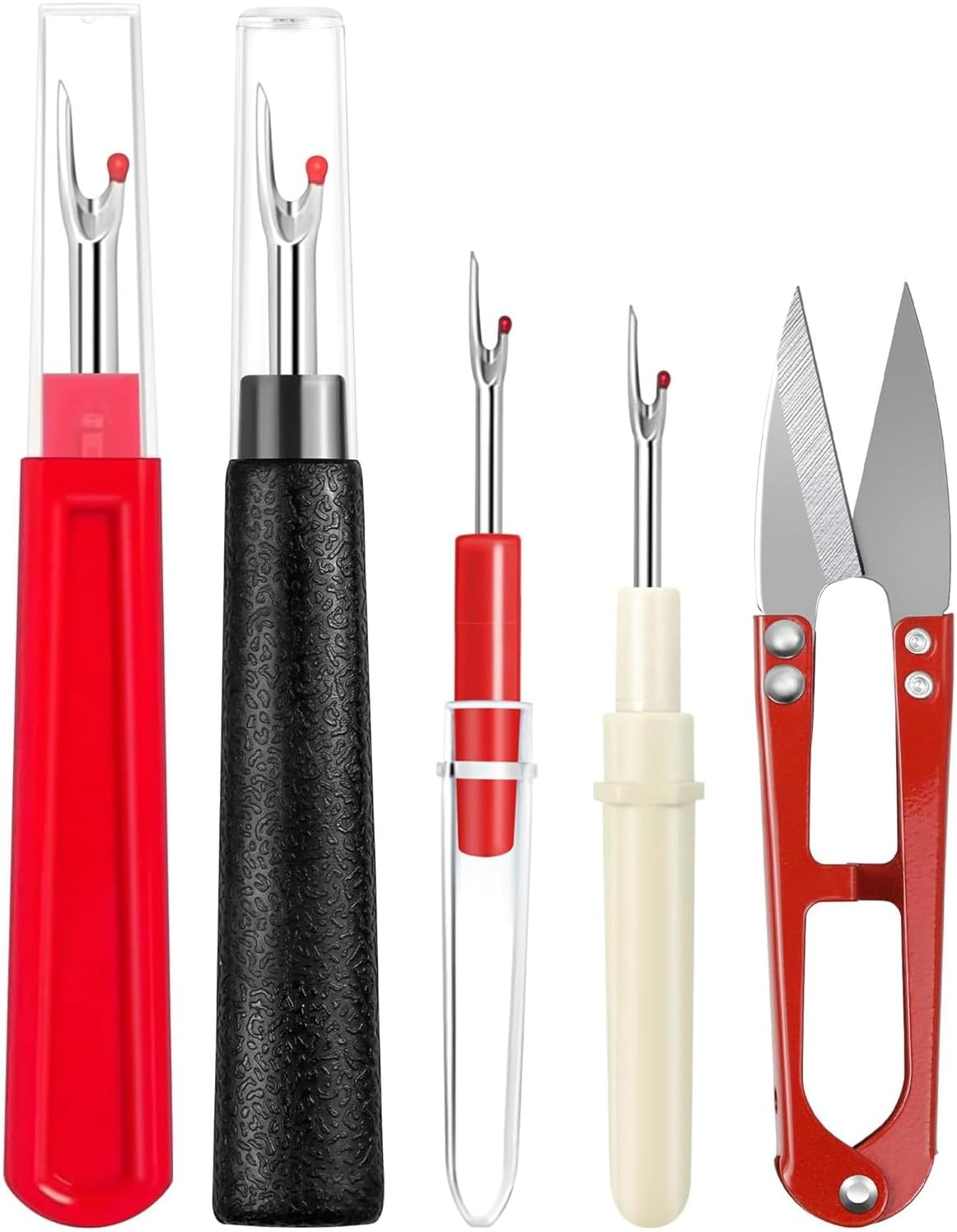 5 Pieces Seam Rippers for Sewing &ndash; 2 Big and 2 Small Stitch Remover Tools, Seam Ripper and Thread Remover Kit, Embroidery Removal Tool with Thread Snips