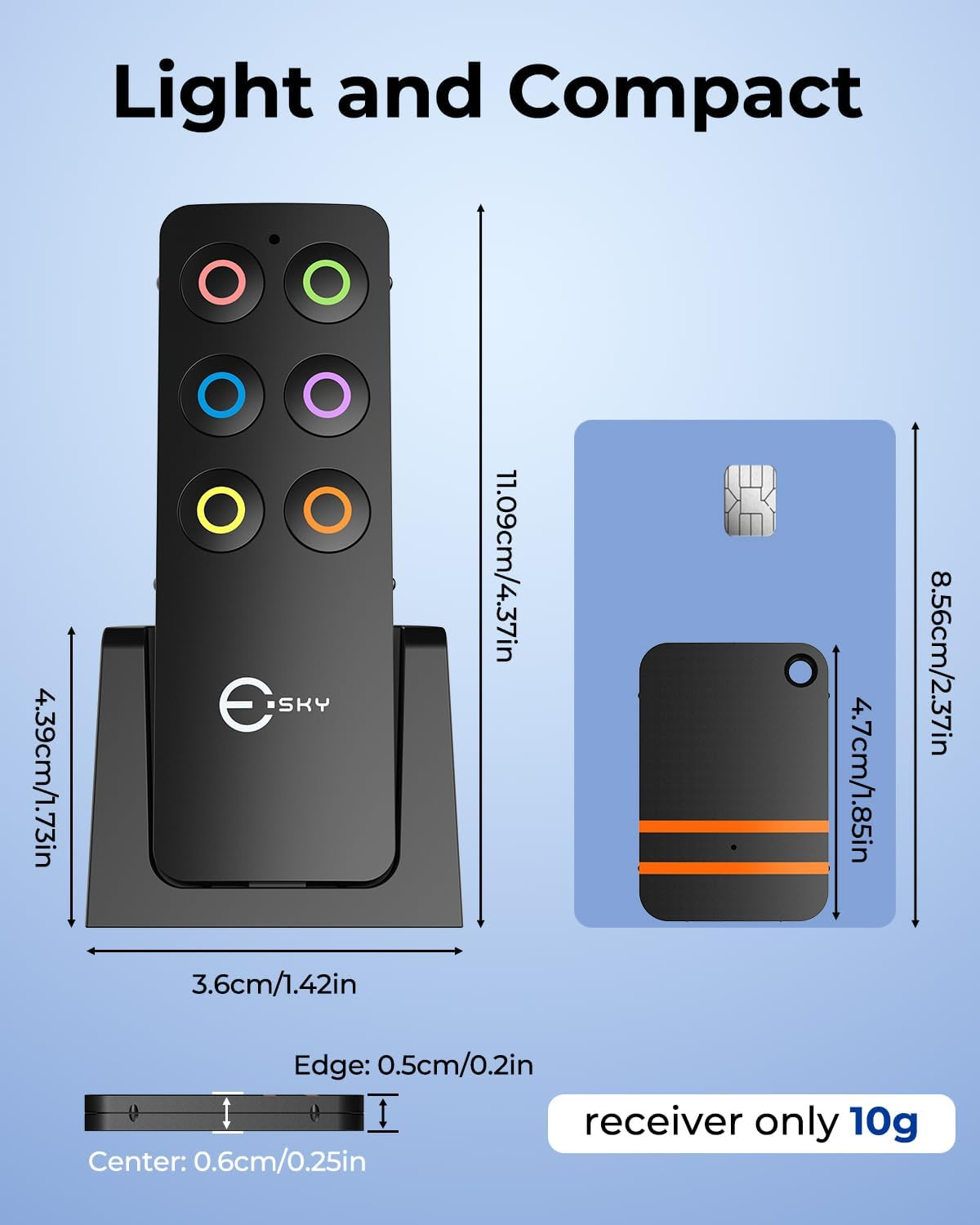 Esky Key Finder Locator with Sound, Stick-On TV Remote Control Finder and Item Locator Tags with 85Db Noise Sound 6 Receivers, Wallet Tracker Key Finders for Finding Keys, Remote, Pet, Phone image number 2