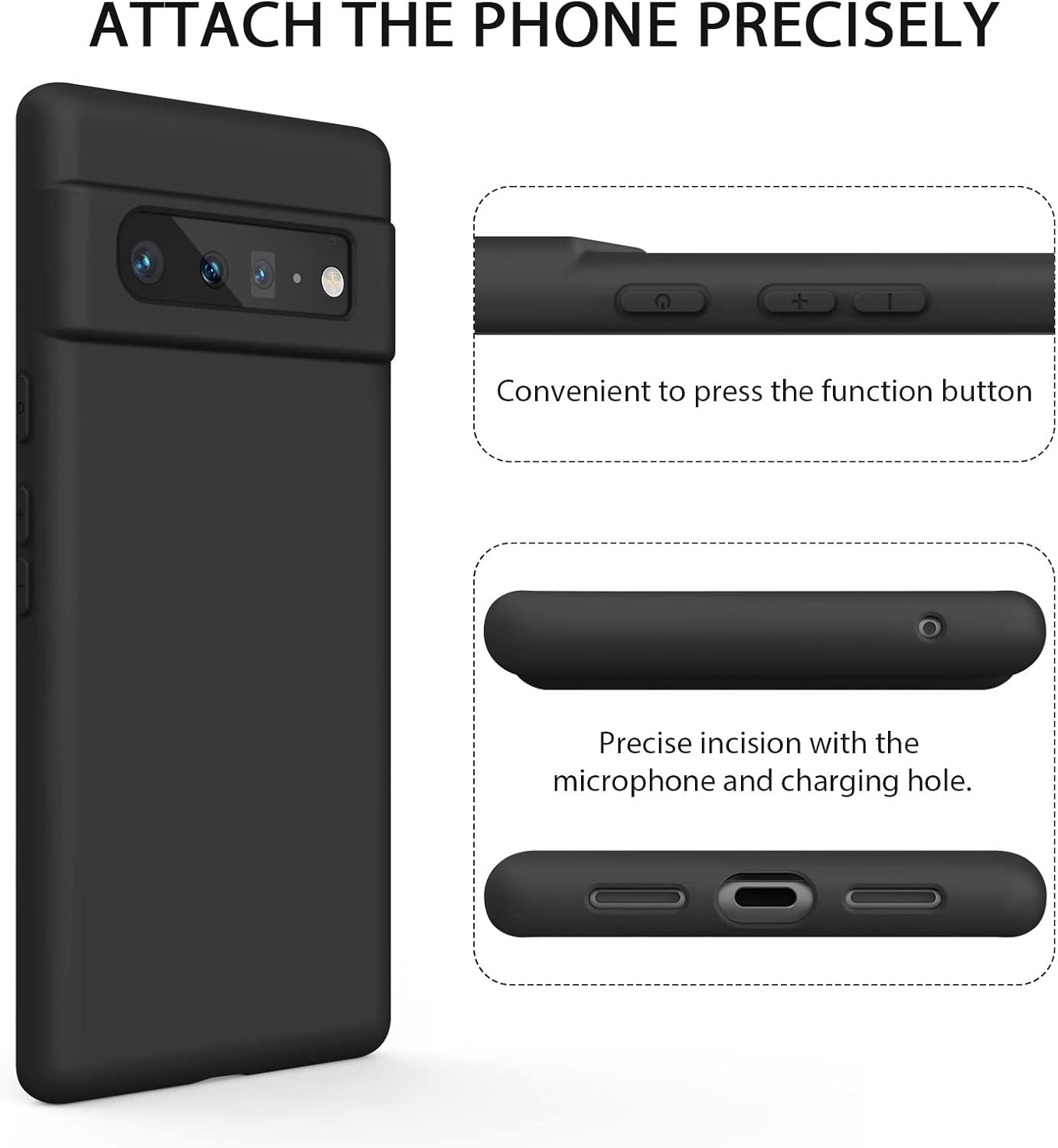 Soft Silicone Case for Google Pixel 6 Pro Case(2021), Ultra Thin Flexible Premium Rubber Full Body Protection Anti-Fingerprint Dustproof Shockproof Scratch Resistant Cover image number 1