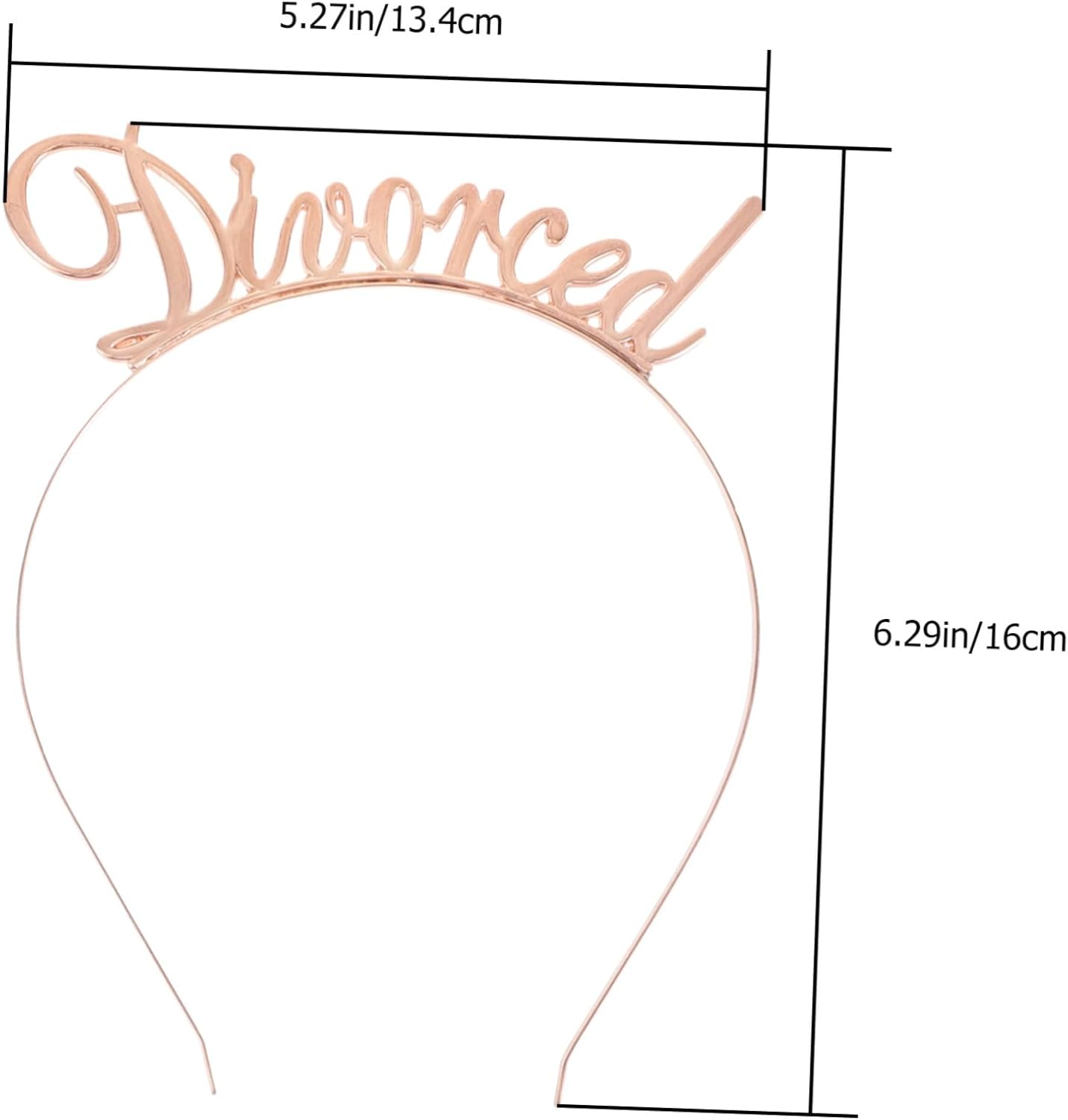 HONITANO Pack of 2 Divorced Party Hair Accessories Metal Headband with Letters Women'S Gold Rose Gold Lightweight Durable Accessory for Divorce Party and Festive Occasions