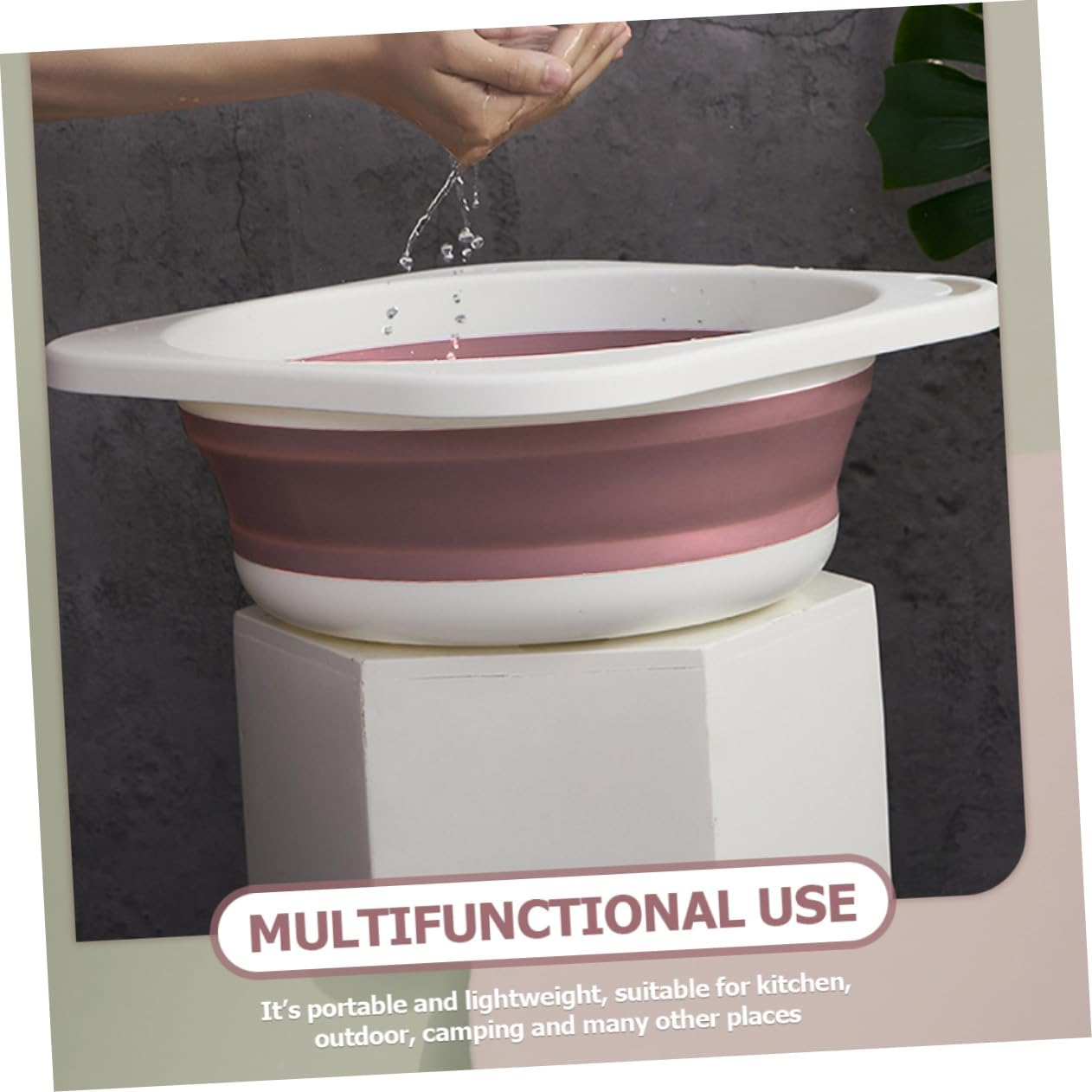 BAZEITFLOW Multi-Use Portable Basin Wash Basin for Care Cleaning and Outdoor Use Space-Saving Design for Camping Kitchen and More image number 1