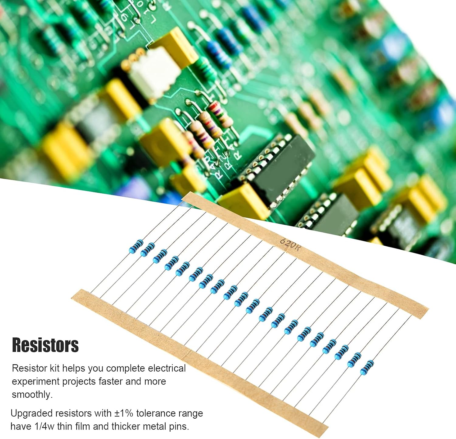 Resistor Assortment, 2600 Pcs Resistor Kit Assorted Resistors for DIY Projects Experiments for Electrical Experiment Projects image number 1
