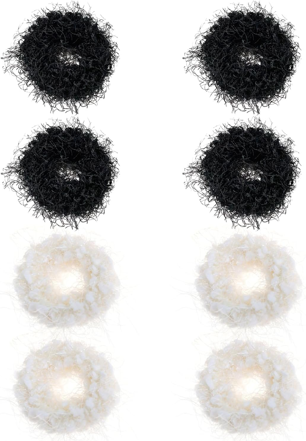 Pack of 8 Plush Hair Rings, Creative and Cute Hair Rings, Simple and Versatile Hair Accessories and Hairstyle Accessories. image number 1