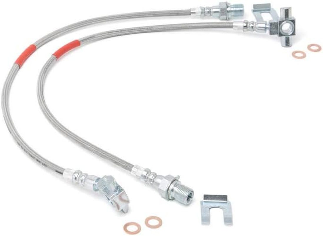 Rough Country 89340S Extended Stainless Brake Lines Front(71-81) Compatible W/ 71-78 Chevy GMC Trucks Suburban W/ 4-6" Lift