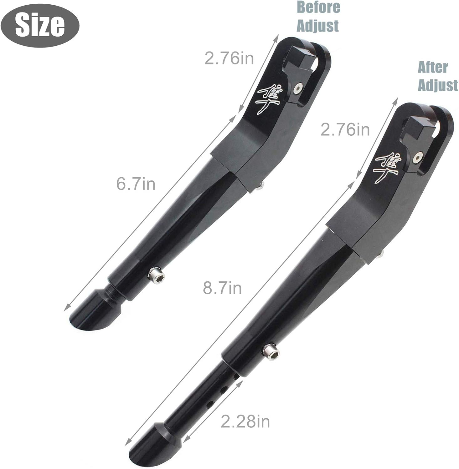 Motorcycle Kickstand, CNC Adjustable Side Stand Compatible with Suzuki GSX1300R Hayabusa 1999-2020