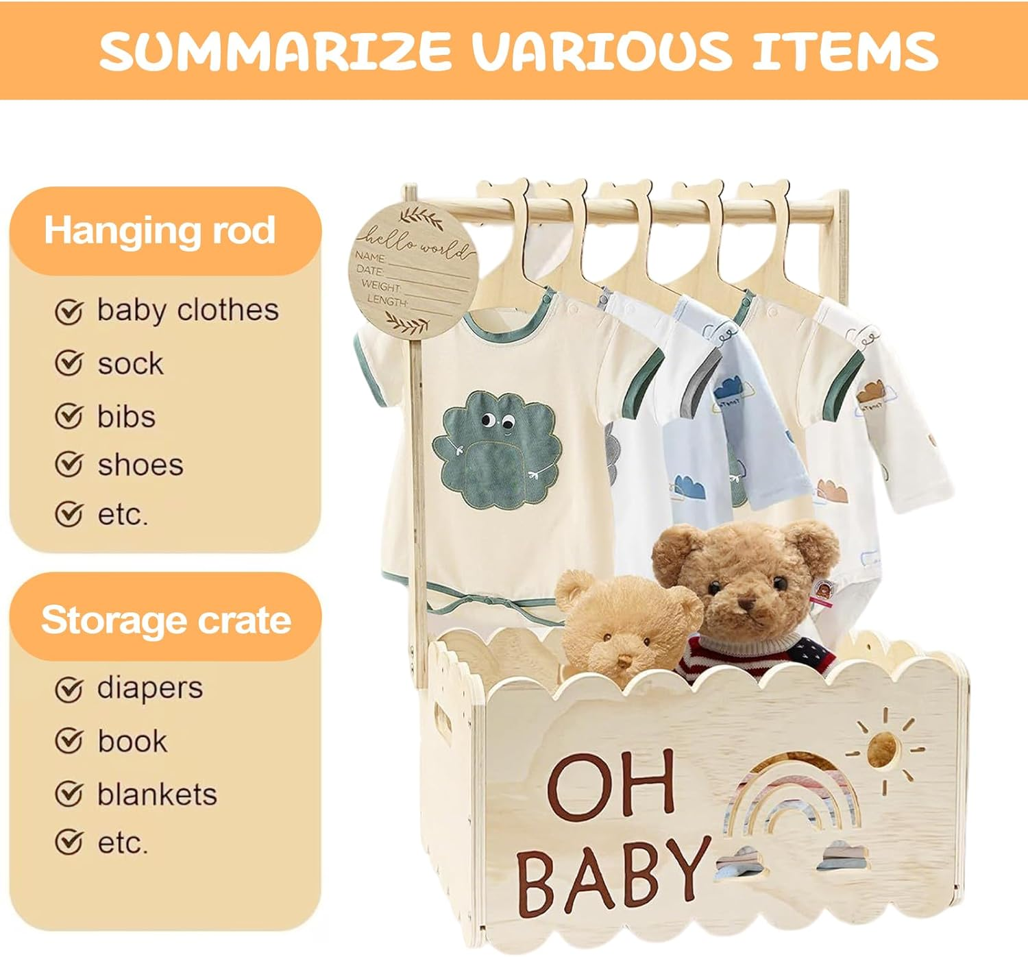 Baby Product Storage Basket, Baby Gift Basket with Handle, Decorative Storage Box, Elegant Woven Organizer, Soft Fabric Interior, Pink, 1 Pack for Pregnancy, Baptism, Display, Shower Decor image number 2