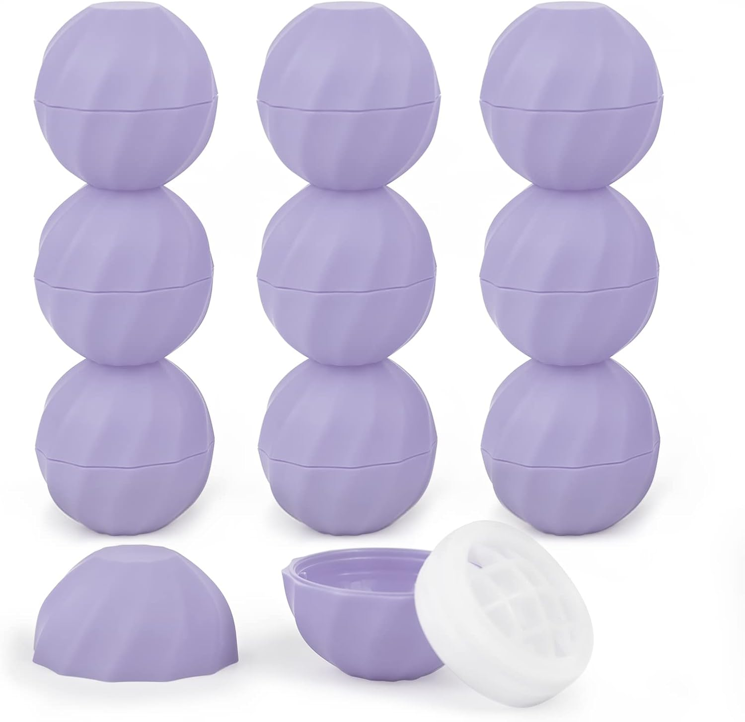LONGWAY 0.24Oz (7Ml) Empty Lip Balm Sphere Containers | Screw Cap Lipstick Tubes/Chapstick Tubes/Chapstick Holder for Lip Gloss & BPA FREE (Pack of 10） (Light Purple)