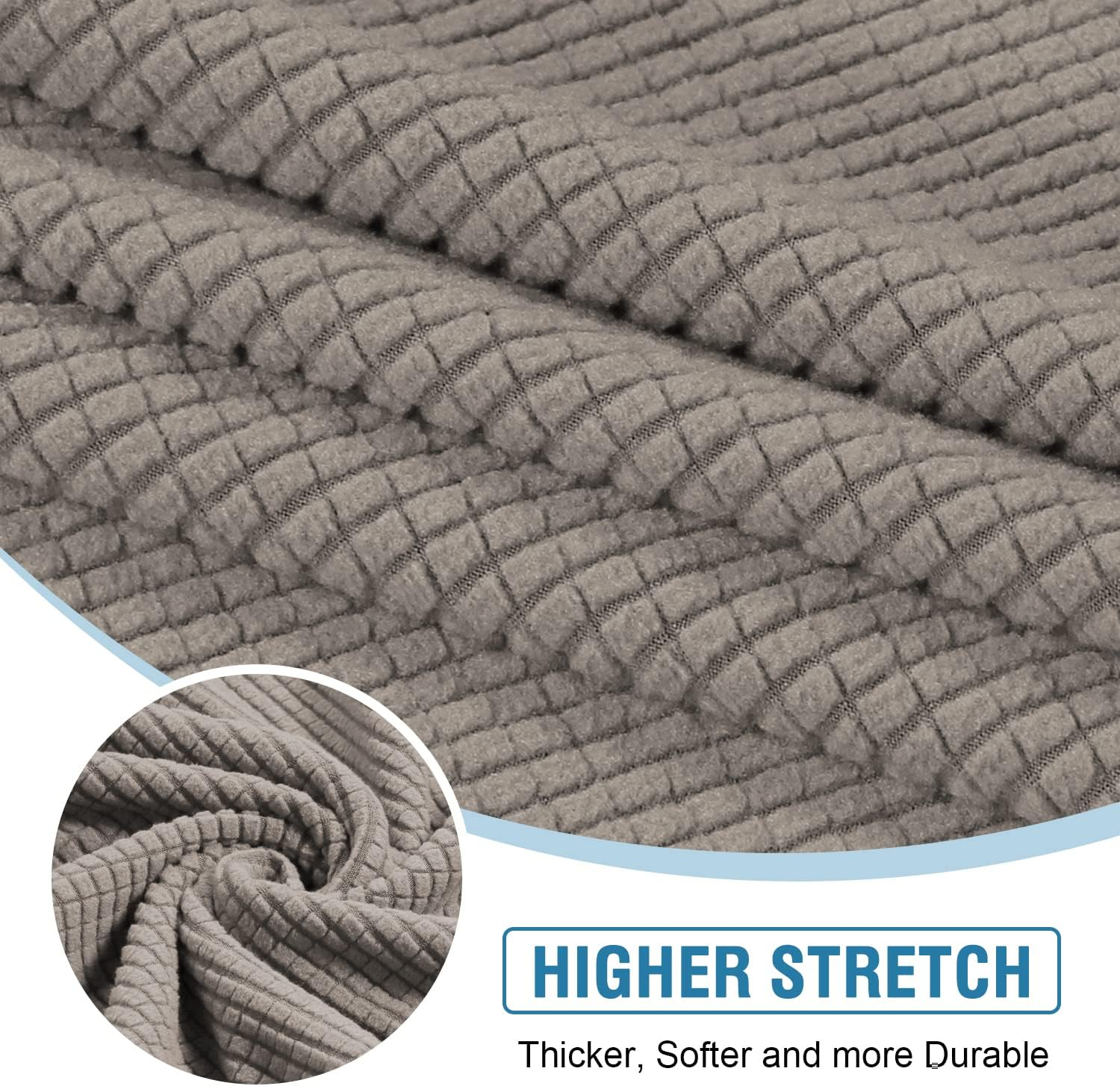 H.VERSAILTEX Sectional Couch Covers 1 Piece Chaise Slipcover L Shape Separate Cushion Couch Chaise Cover for Both Left/Right Sectional Couch, Taupe image number 5