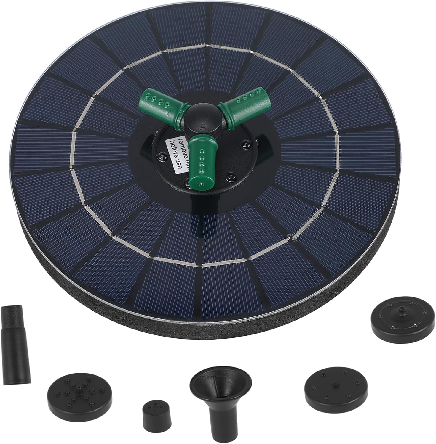 Solar Garden Fountain Pump with Floating Design RGB Colorful Lights Fountain Heads Water Shortage Protection for Bird Baths and Outdoor Pools image number 2