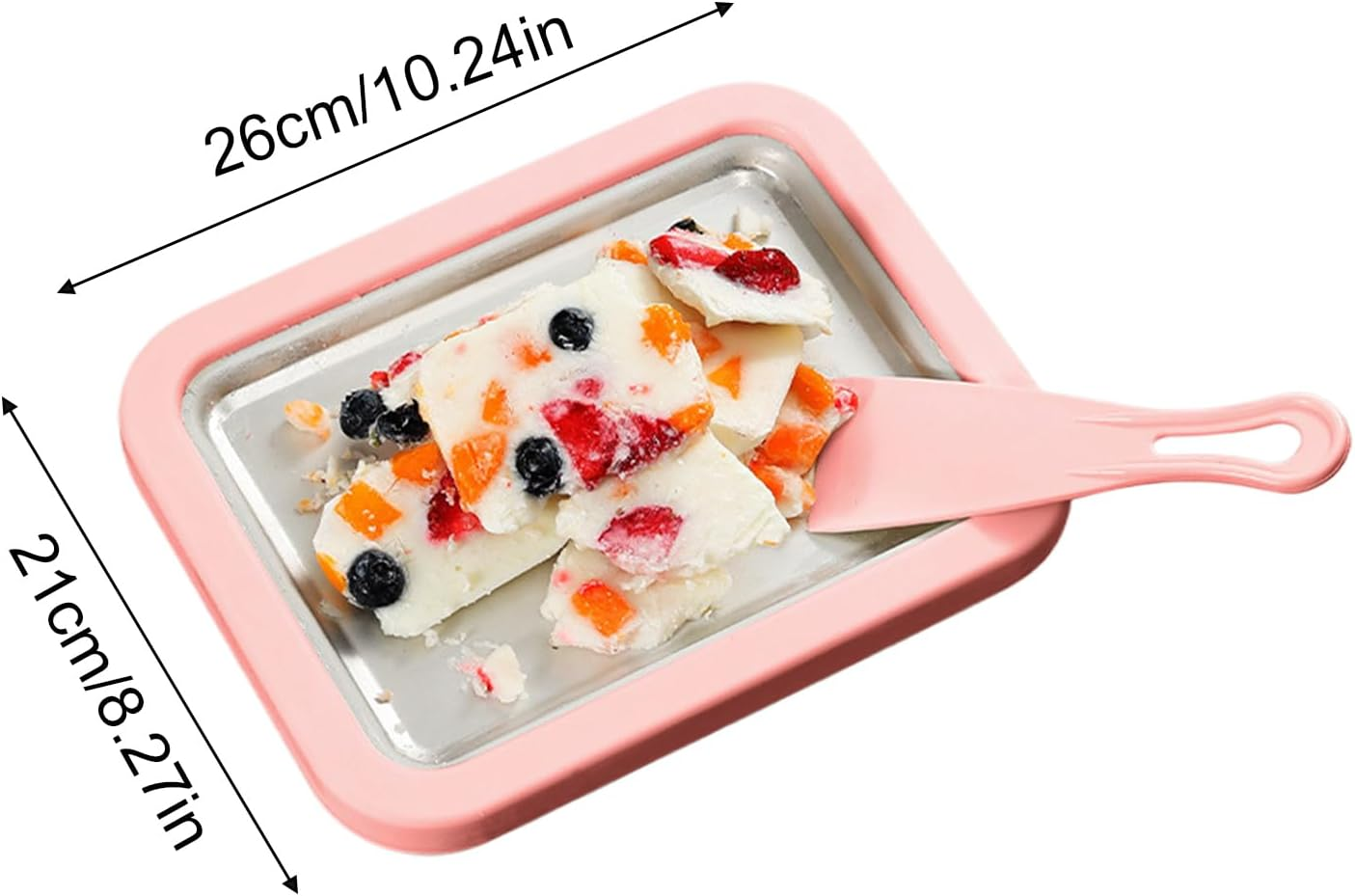 Rolled Ice Cream Machine,Homemade Yogurt Tray | Instant Cold Plate with 2 Spatulas,For Adults Home Kitchen Party Family Gathering Outdoor Holiday image number 4
