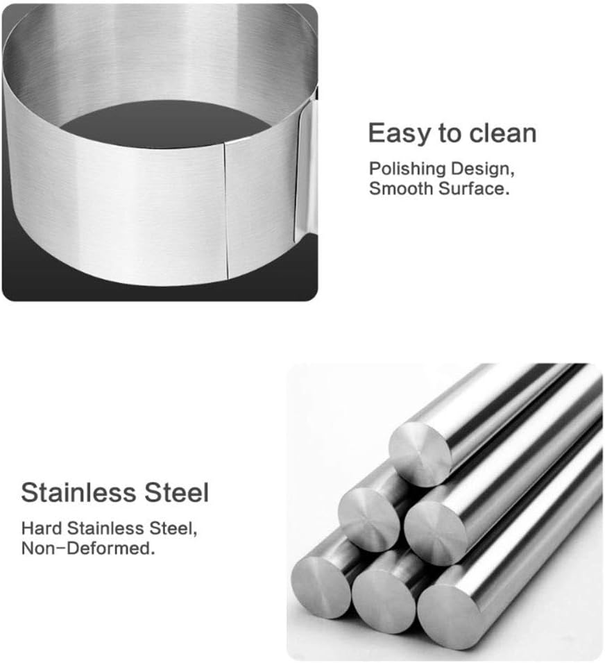 16Cm-30Cm Adjustable Stainless Steel Cake Ring Mould, Non-Stick Leak Proof Spring Form for Kitchen Restaurant Home, Ideal for Christmas and Birthday Baking image number 6