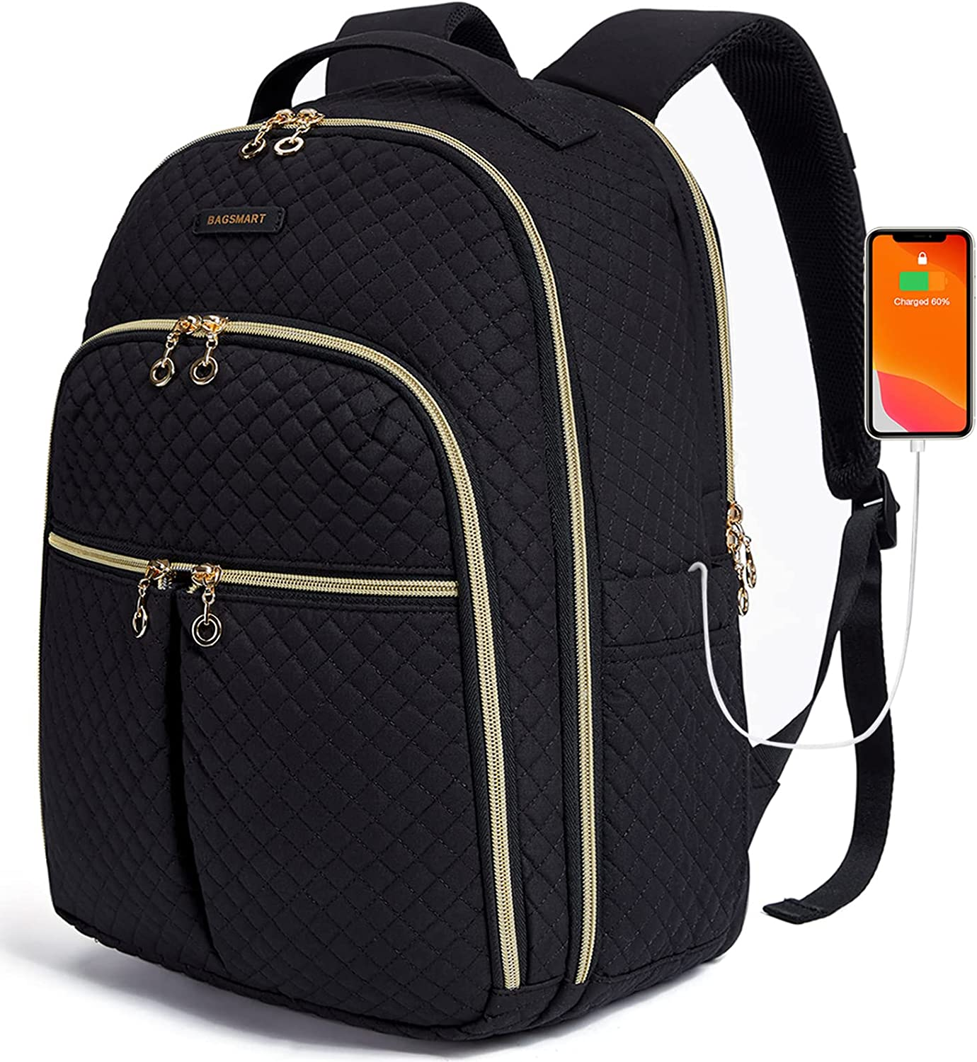 BAGSMART 15.6 Inches Laptop Backpack Stylish Fashion Backpacks Waterproof Travel School Bag for Business, Travel