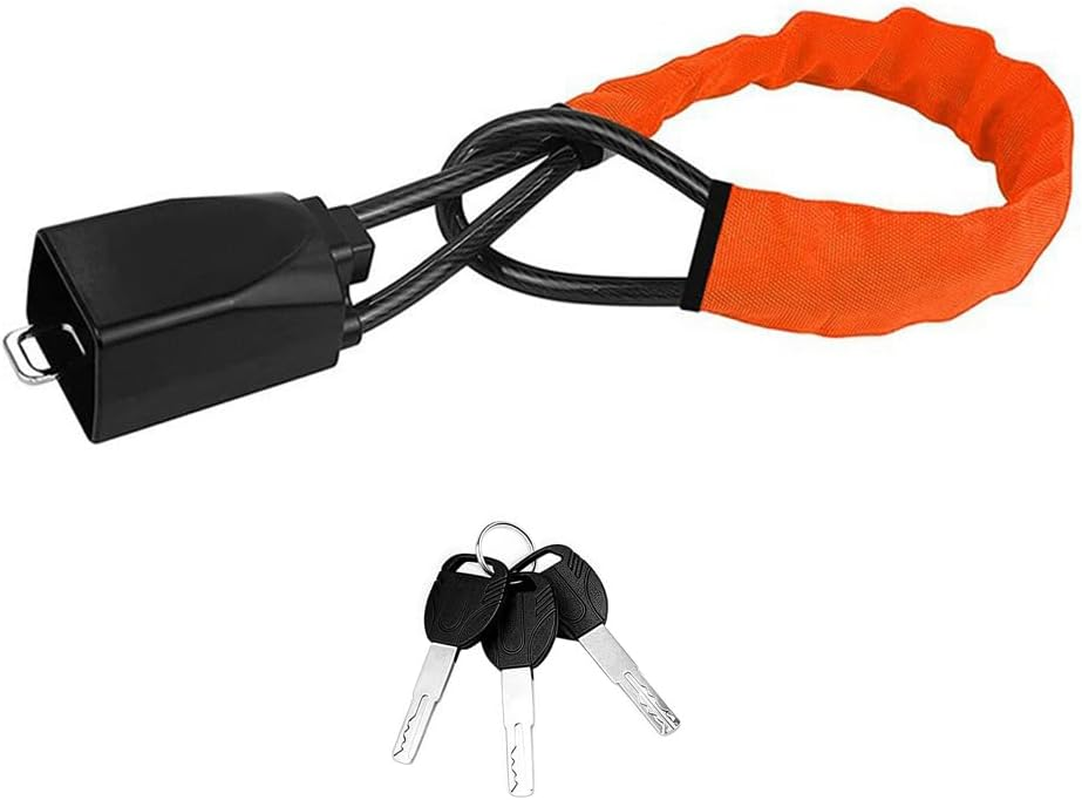QOOWFEANIG Anti-Theft Car Seat Belt Lock,Heavy Duty Metal anti Theft Car Device Seat Belt Chain Lock with 3 Keys (Black)