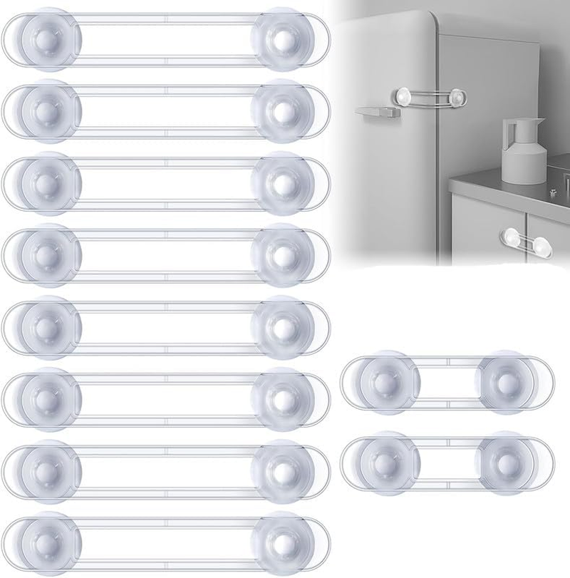 10Pcs Adhesive Cabinet Drawer Door Latches,Child Safety Cabinet Cupboard Door Proofing Lock,Child Safety Cupboard Door Strap Lock,Baby Proofing Safety Lock Cabinet Lock,Kids Safety Cabinet Drawer Lock image number 5