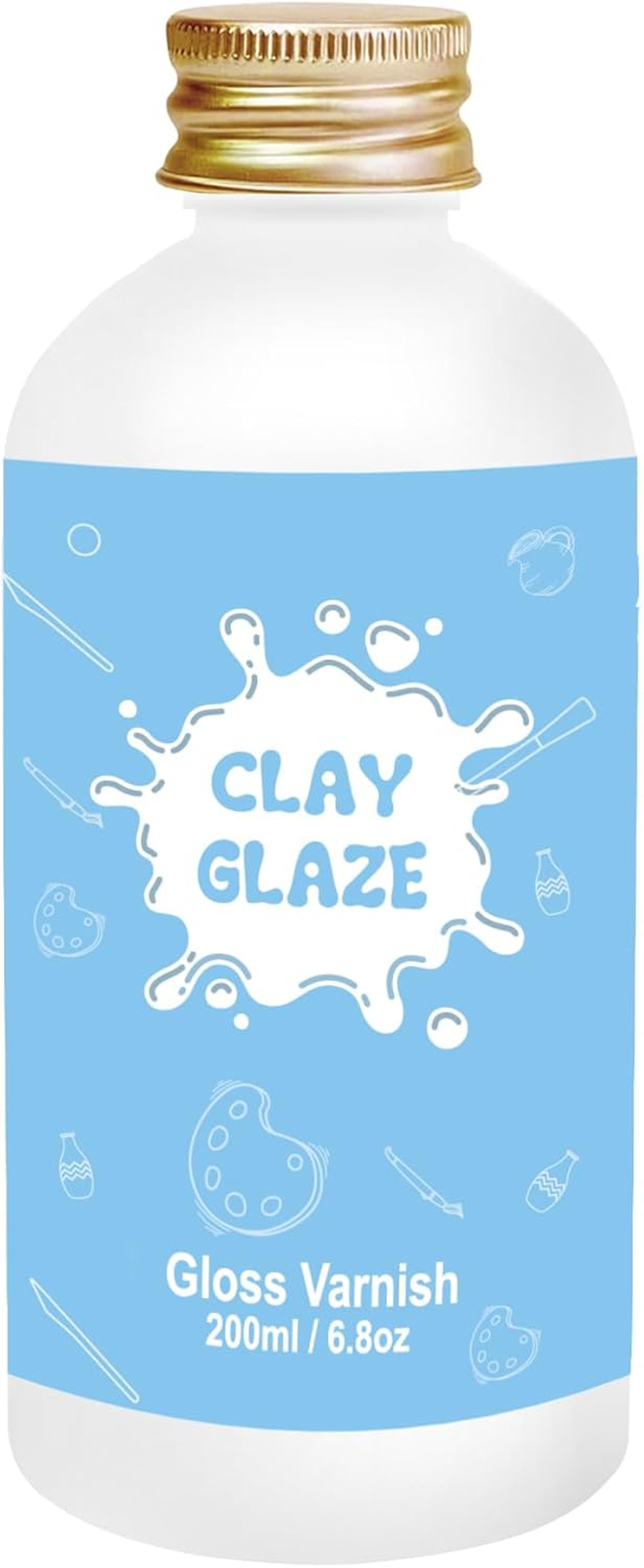200Ml Air Dry Clay Varnish，Air Dry Clay Sealant for Airdry Clay，Air Dry Clay Glaze Can Not Only Used to Prevent Clay Cracking, Scratches, and Wear,It Can Also Having a Glossy Glaze Effect (Gloss) image number 6