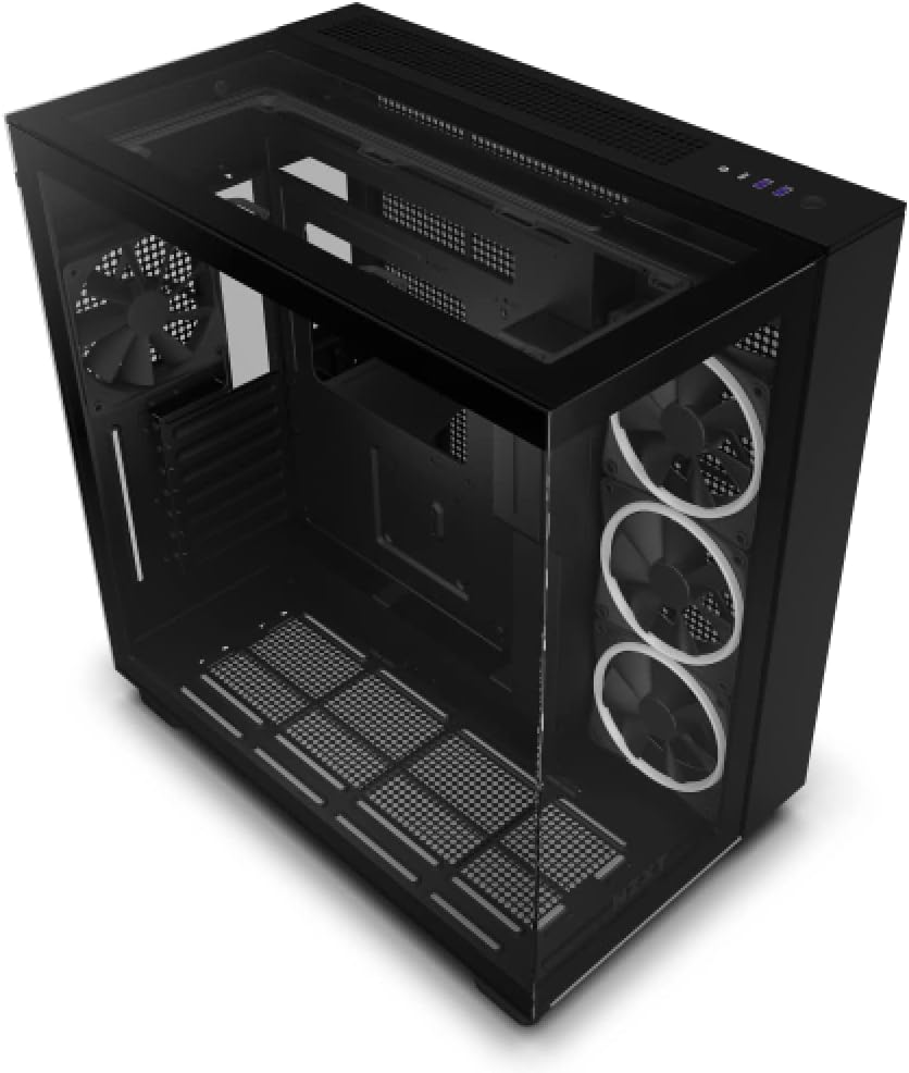 NZXT H9 Elite CM-H91EW-01 Dual-Chamber ATX Mid-Tower PC Gaming Case Includes 3 X 120Mm F120 RGB Duo Fans with Controller Glass Front, Top & Side Panels 360Mm Radiator Support White