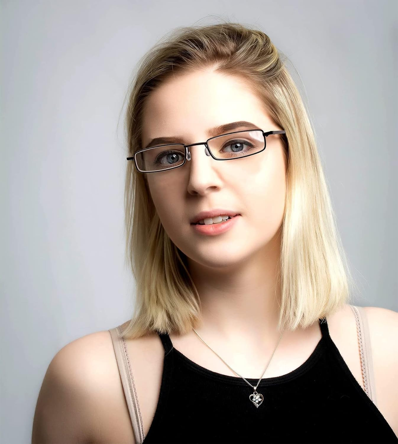 Metal Reading Glasses with Pen Clip Case, Slim Pocket Readers, Clear Lens for Women Men image number 6